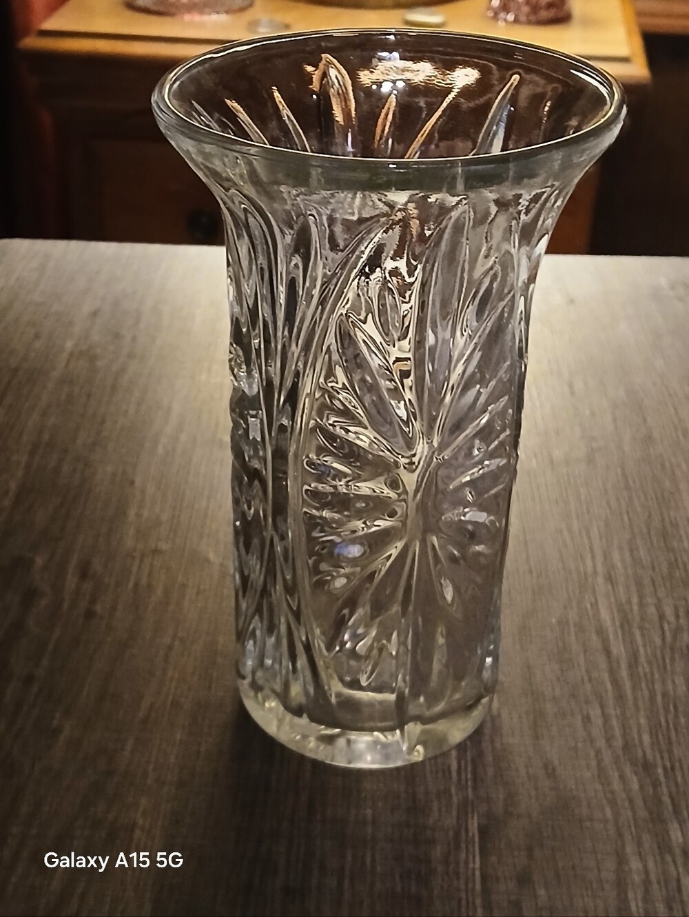 Clear Pressed Glass Decorative Vase - Home Accents